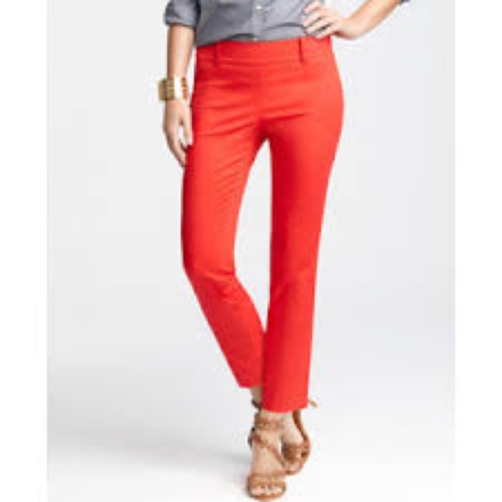 Red Cropped Dress Pant